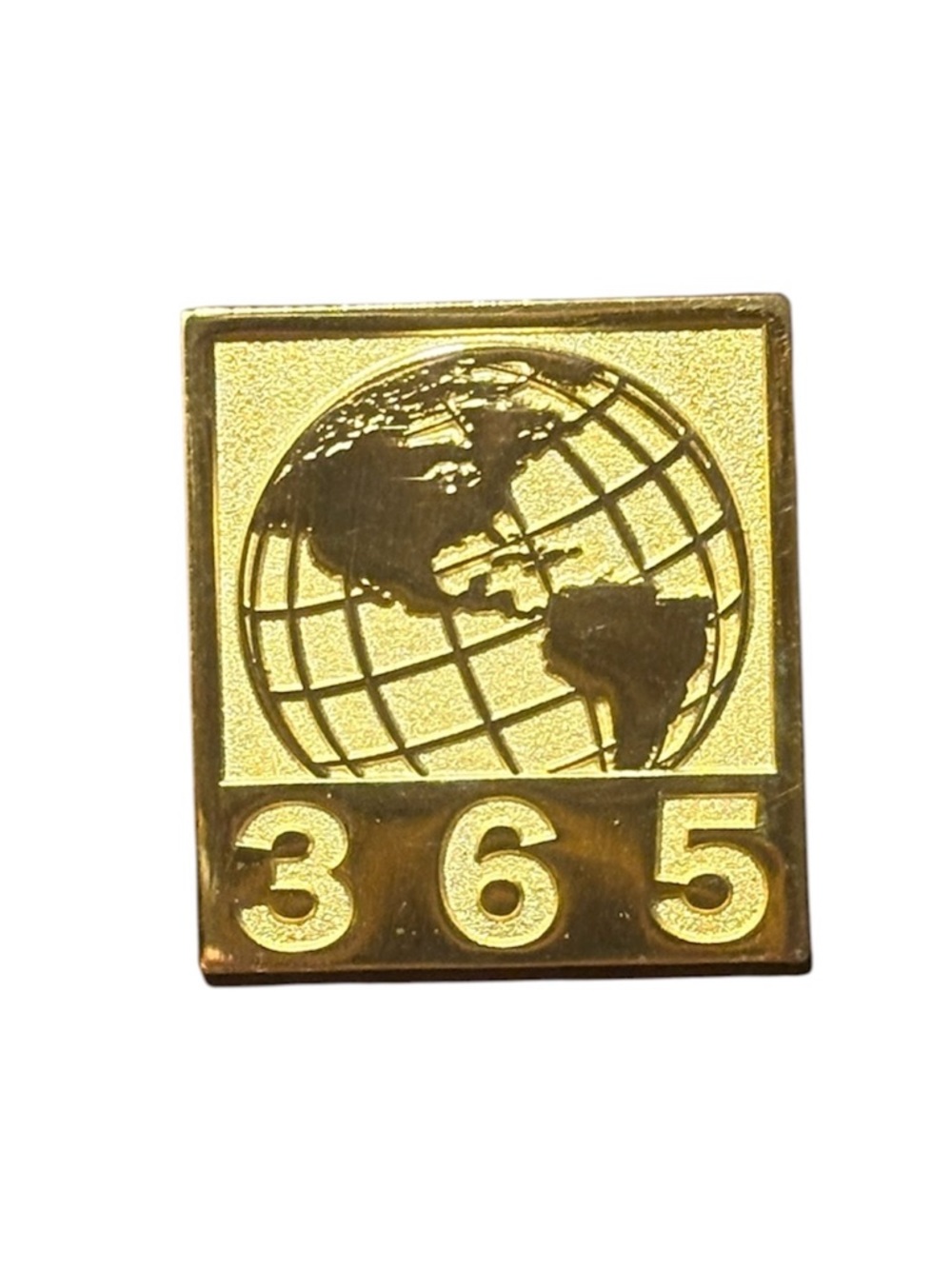 Vintage Globe World 365 Lapel Pin Gold Tone Unsigned